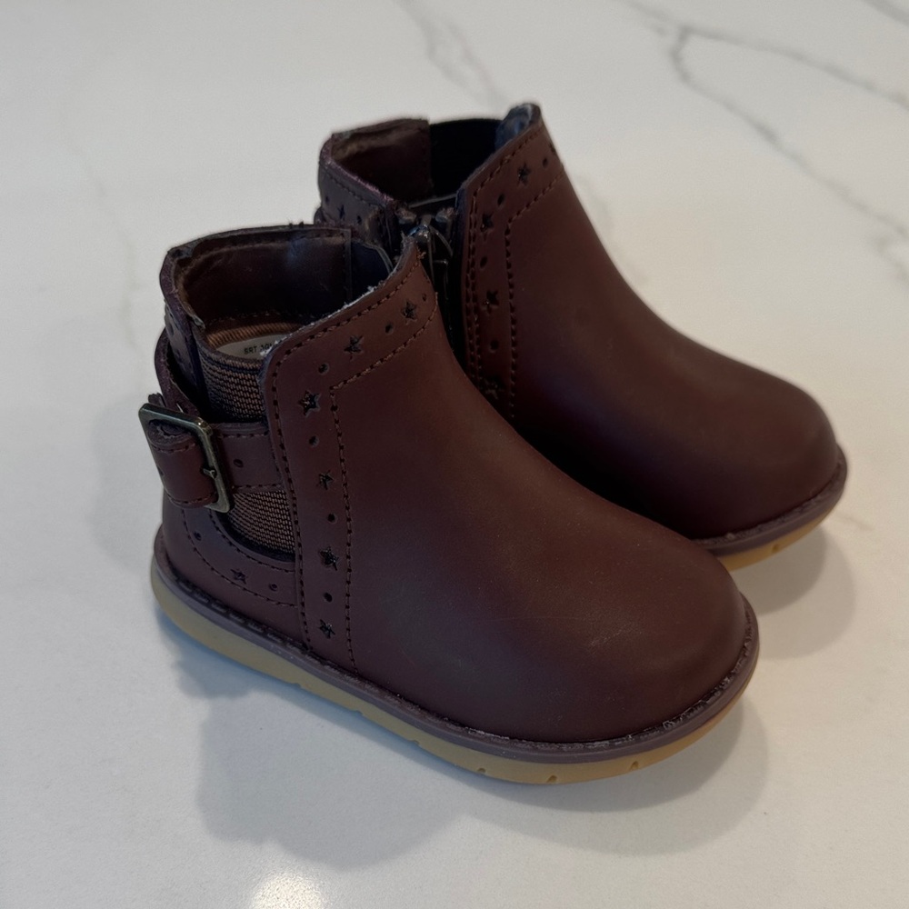Stride Rite Agnes Brown Kids Ankle Boots